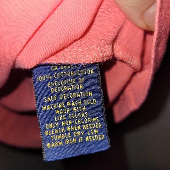 Polo by Ralph Lauren Women's Coral Long Sleeve V-Neck - Picture 3 of 5